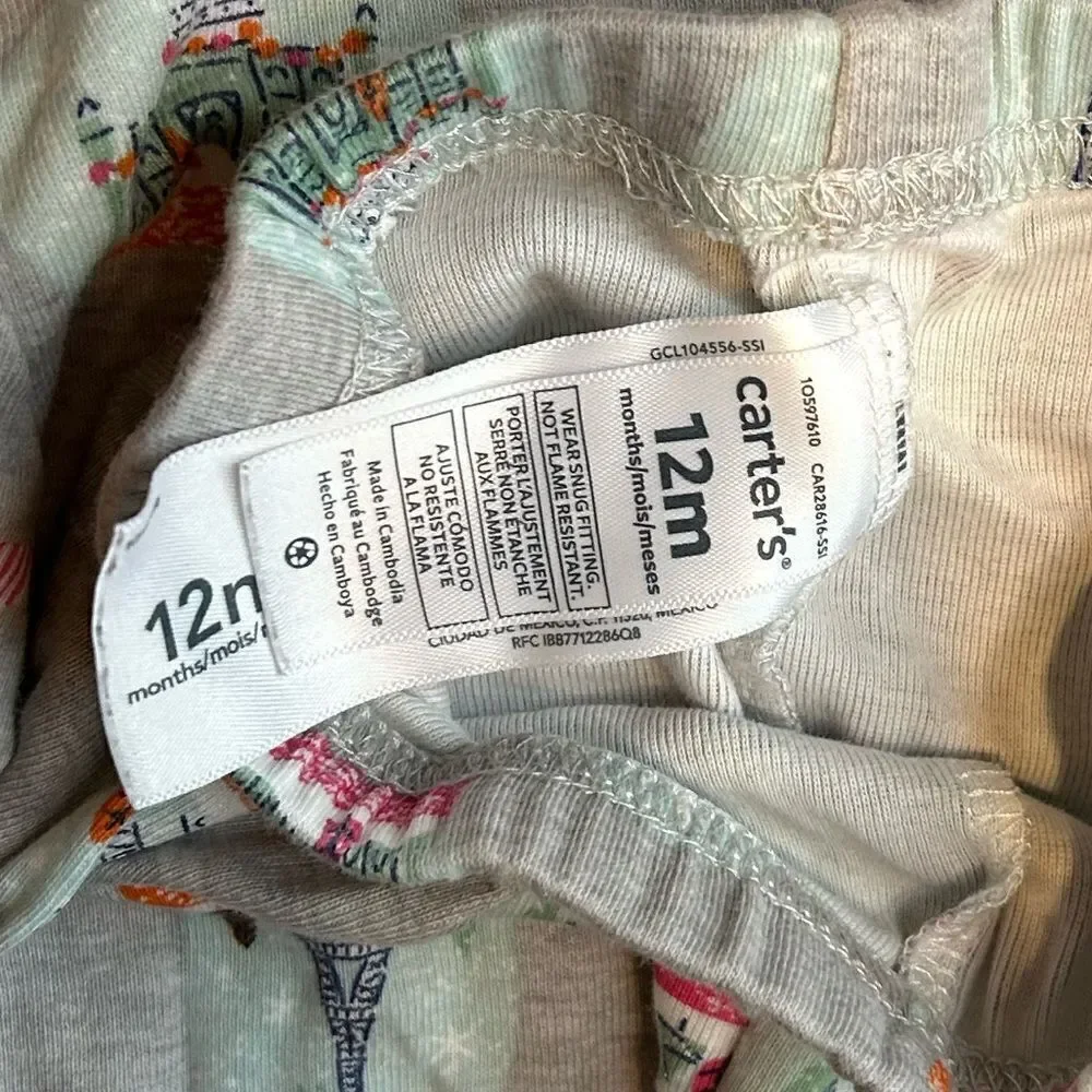 5 for $25🔥Baby Size‎ 12 Months Carter's Snow Globe Pajama Set